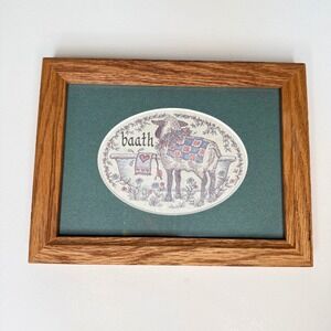 Baath Sheep Framed Art Vintage Oak Wood Country Farmhouse Creative Calligraphy